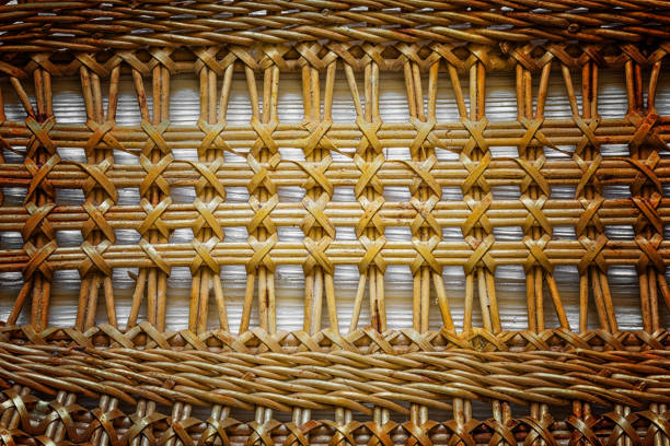Pattern nature for background of handicraft weave texture wicker surface. Darker from the centre