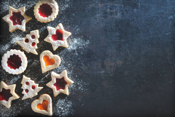 Colorful mixed Christmas cookies