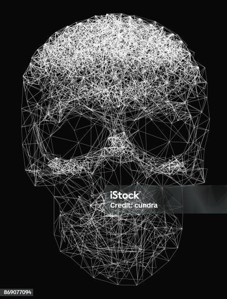 Vector Skull Line Art Stock Illustration - Download Image Now - Skull, Backgrounds, Abstract