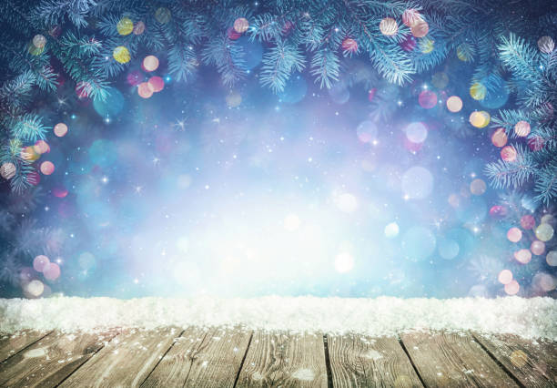 istock Winter background with frost fir branches 869077424