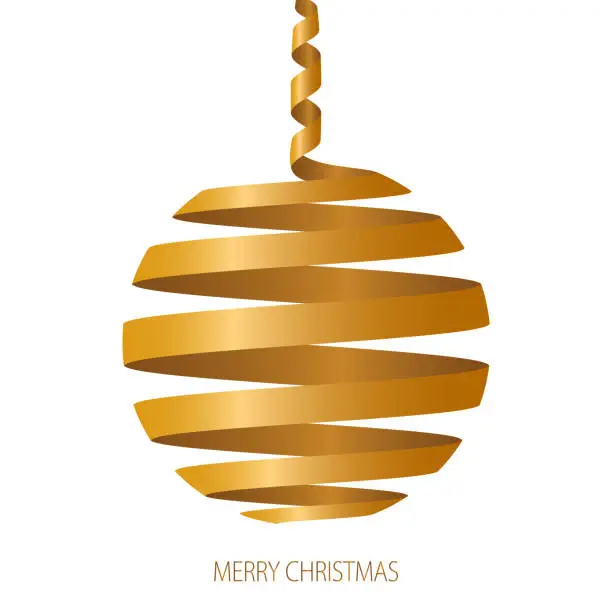 Vector illustration of Yellow Christmas ball