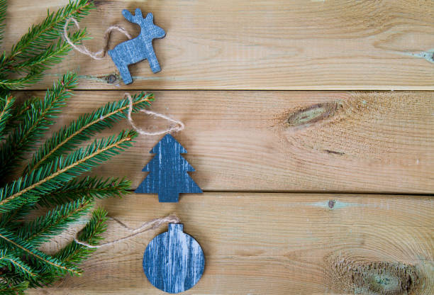 istock Christmas decorations on the wood 869078014