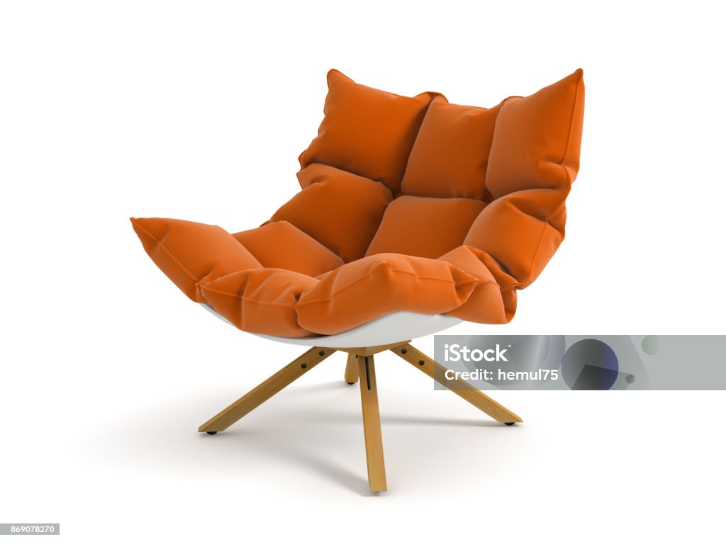 Armchair isolated on white background 3D rendering Armchair isolated white background 3D rendering Chair Stock Photo