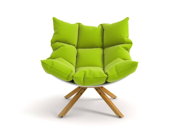istock Armchair isolated on white background 3D rendering 869078386