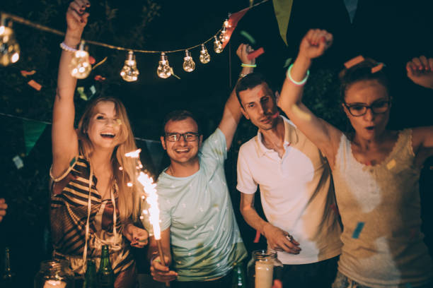 istock Friends having fun at party 869081012