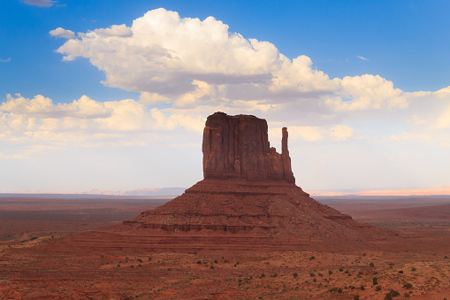 Panorama with famous Buttes of Monument Valley from Arizona, USA. Red rocks landscape