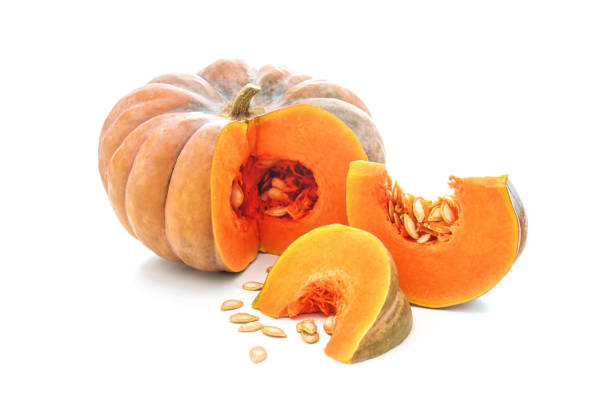 Nutmeg pumpkin isolated on white stock photo