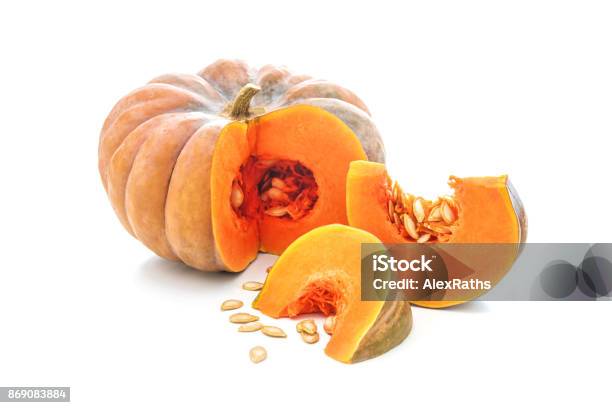 Nutmeg Pumpkin Isolated On White Stock Photo - Download Image Now - Pumpkin, Nutmeg, Cut Out