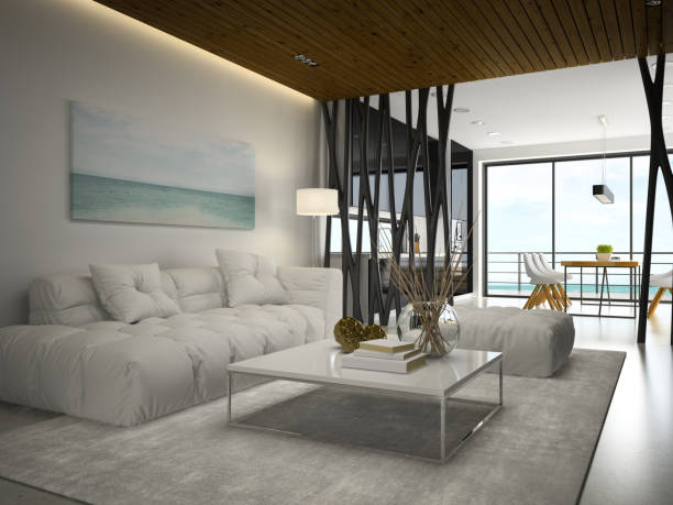 istock Interior of modern design room 3D rendering 869084320