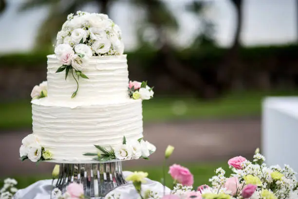 Photo of wedding cake.