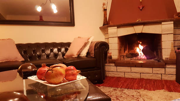 istock fireplace fire winter pomegranates xmas 869099596
