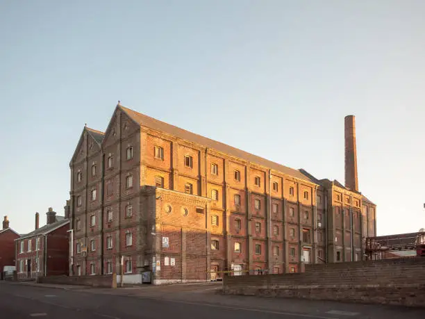 old malt factory building in mistley essex outside; essex; england; uk