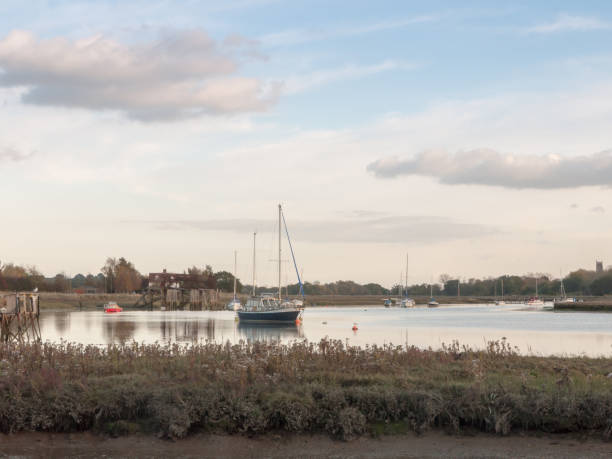 istock boats in harbour masts landscape river lake water surface clear 869102512