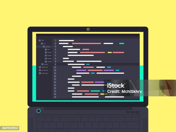 Programming And Coding Concept Stock Illustration - Download Image Now - Coding, Computer Programmer, Internet