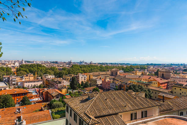 Panoramic view of Rome on a sunny day, Italy