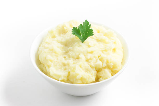 istock Potato puree or mashed potatoes in a bowl 869119604