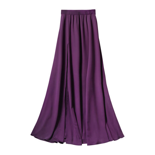 Violet airy subtle long elegant maxi skirt isolated white