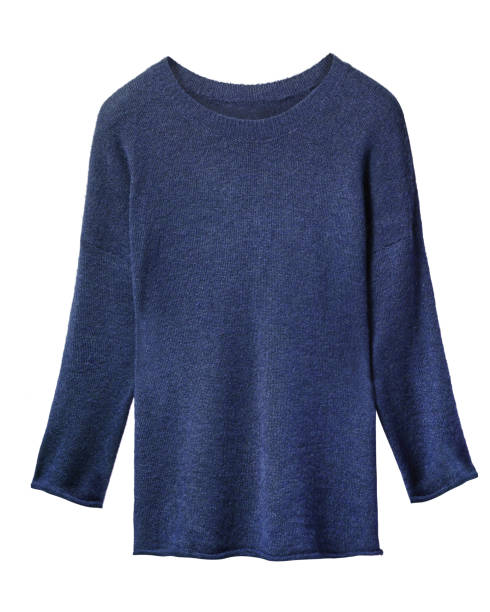 istock Classic navy blue woman sweater isolated on white 869122784