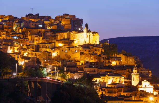 istock Night Ragusa town view, Sicily, Italy 869125072