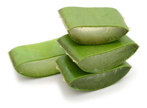 istock Aloe vera sliced isolated on white background 869136190
