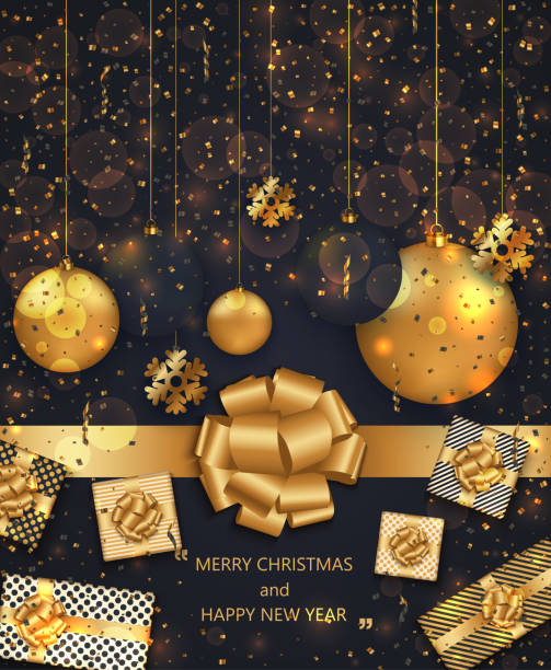istock Vector modern Christmas or 2018 Happy New Year winter holiday invitation card 869141862