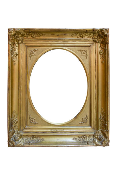 istock Golden picture frame with clipping path 869144998