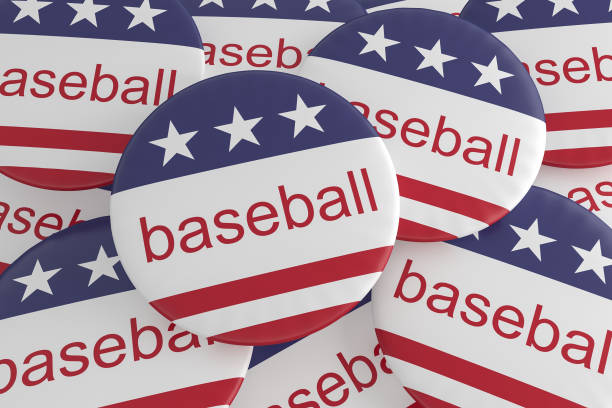 istock USA Sports Badges: Pile of Baseball Buttons With US Flag, 3d illustration 869145282