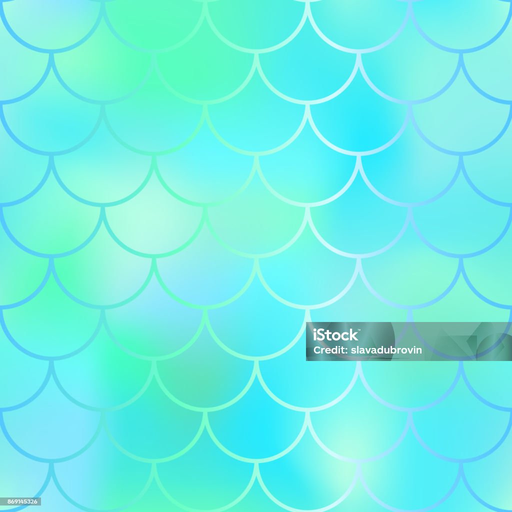 Fish Skin Pattern Blue Fantastic Blue Mint Fish Skin Vector Pattern Mermaid Seamless Pattern ...