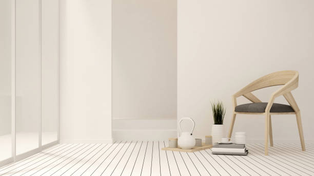 istock living room and balcony in apartment or hotel - Interior Design - 3D Rendering 869157086