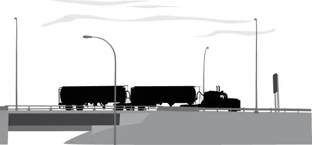 Vector illustration of TruckingDoubleTrailer