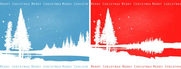 Vector illustration of Lake Side Christmas Tree