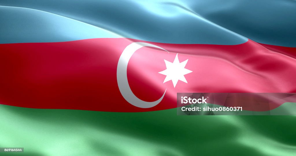 A bandeira do Azerbaijão - Foto de stock de Azerbaidjão royalty-free