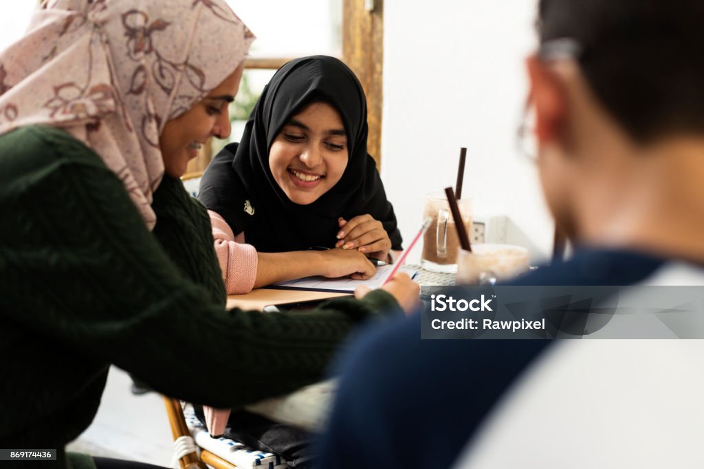 A group of Muslim students Education Stock Photo