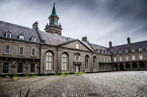 Dublin Modern Art museum during a cloudy day of autumn witout any people.\n\n