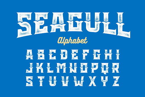 Vintage Style Seagull alphabet