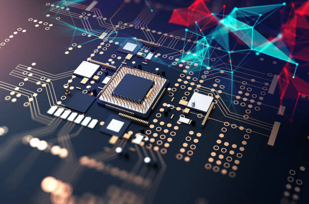 istock 3d rendering  of futuristic blue circuit board 869178906