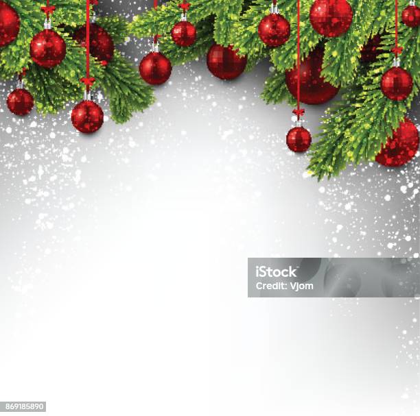 Background With Red Christmas Balls Stock Illustration - Download Image Now - Christmas, Backgrounds, Christmas Ornament