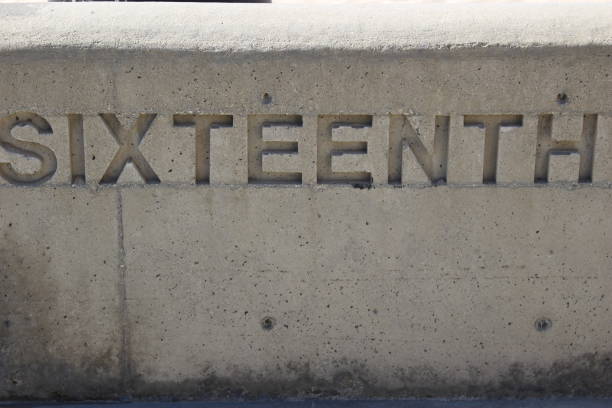 sixteenth lettering in concrete