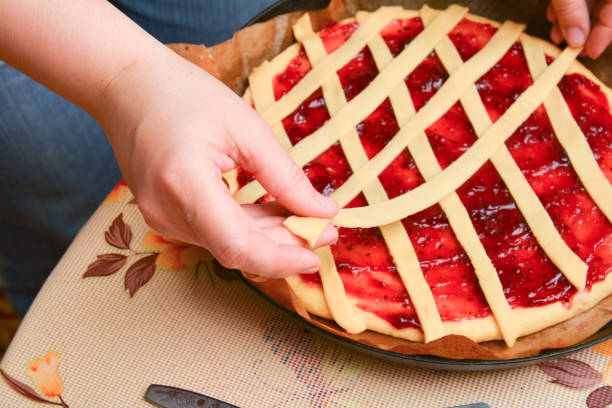 istock Cooking of homemade pie with jam 869196724