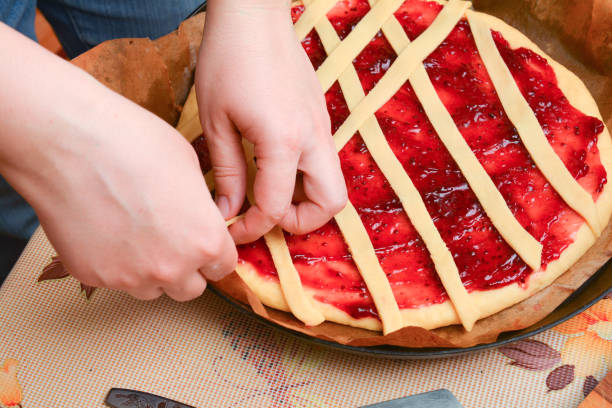 istock Cooking of homemade pie with jam 869196742