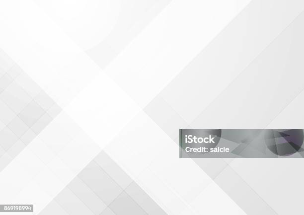 Abstract Light Grey Tech Geometric Background Stock Illustration - Download Image Now - Gray Background, Abstract Backgrounds, Gray Color