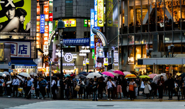 istock Tokyo Shibuya Crossing at night during rain 869205774
