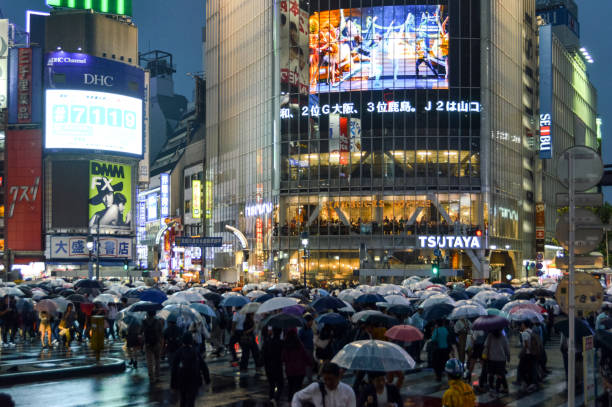 istock Tokyo Shibuya Crossing at night during rain 869206236