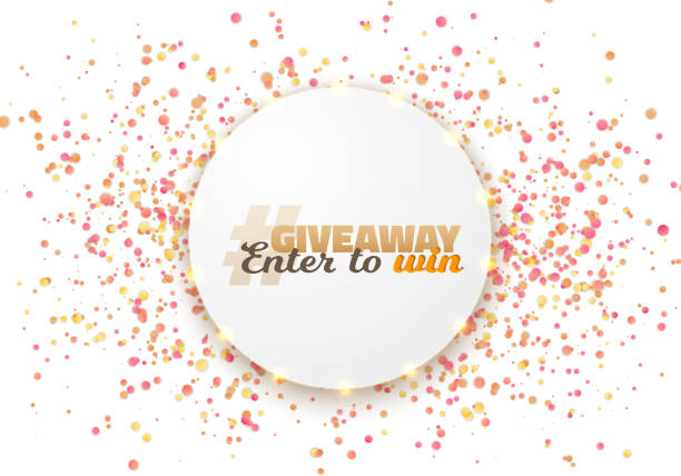 illustrations, cliparts, dessins animés et icônes de modèle concours giveaway - banner anniversary vector button