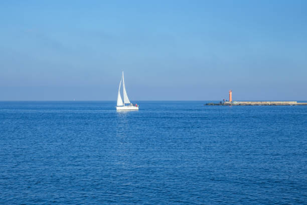 istock Latvia, Riga, Baltic sea, mole, wave, yacht. 2017 869222244