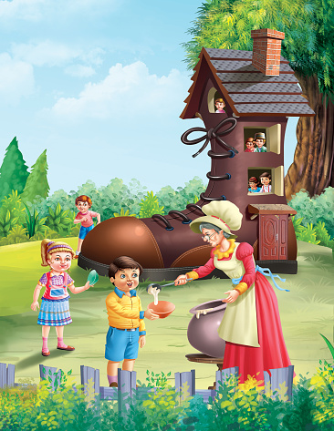 Shoe House Stock Illustration - Download Image Now - Art, Cartoon, Child -  iStock