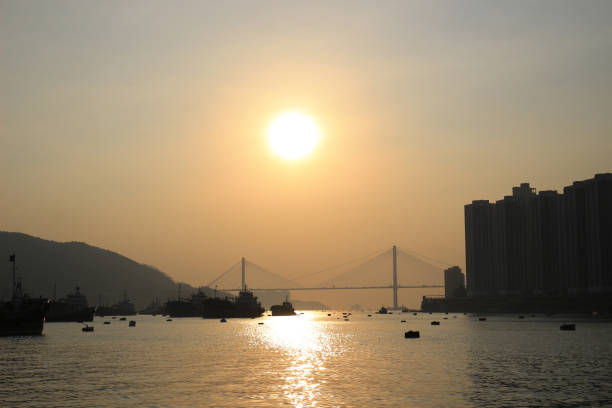 istock sun set of Rambler Channel,  Hong Kong 869229040