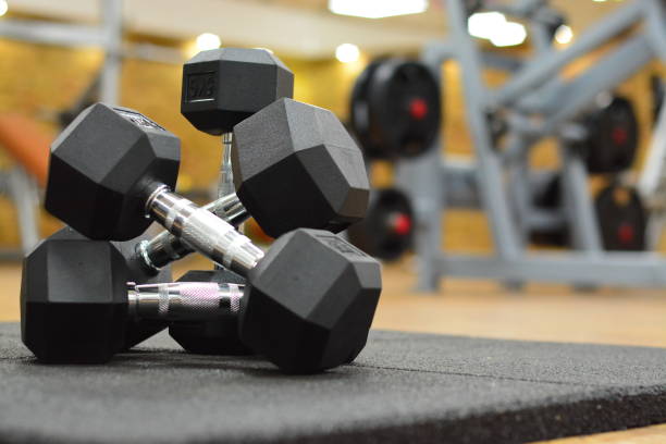 istock Sport Gym Dumbbells 869229800