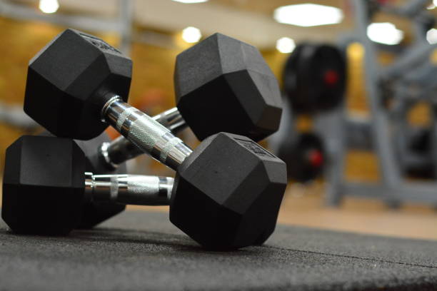 istock Sport Gym Dumbbells 869229802