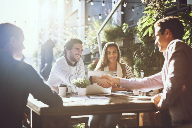 istock They sealed the deal over lunch 869234228